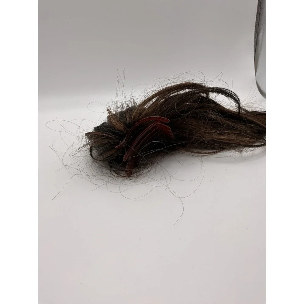 Women's Brown Clip-In Ponytail Hair Extension Medium Length Synthetic